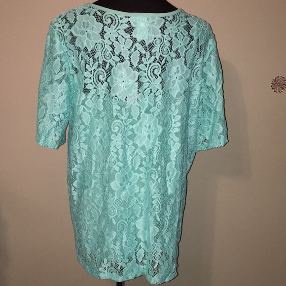 NWOT runs small. lacy overlay/tank top. - Picture 2 of 2